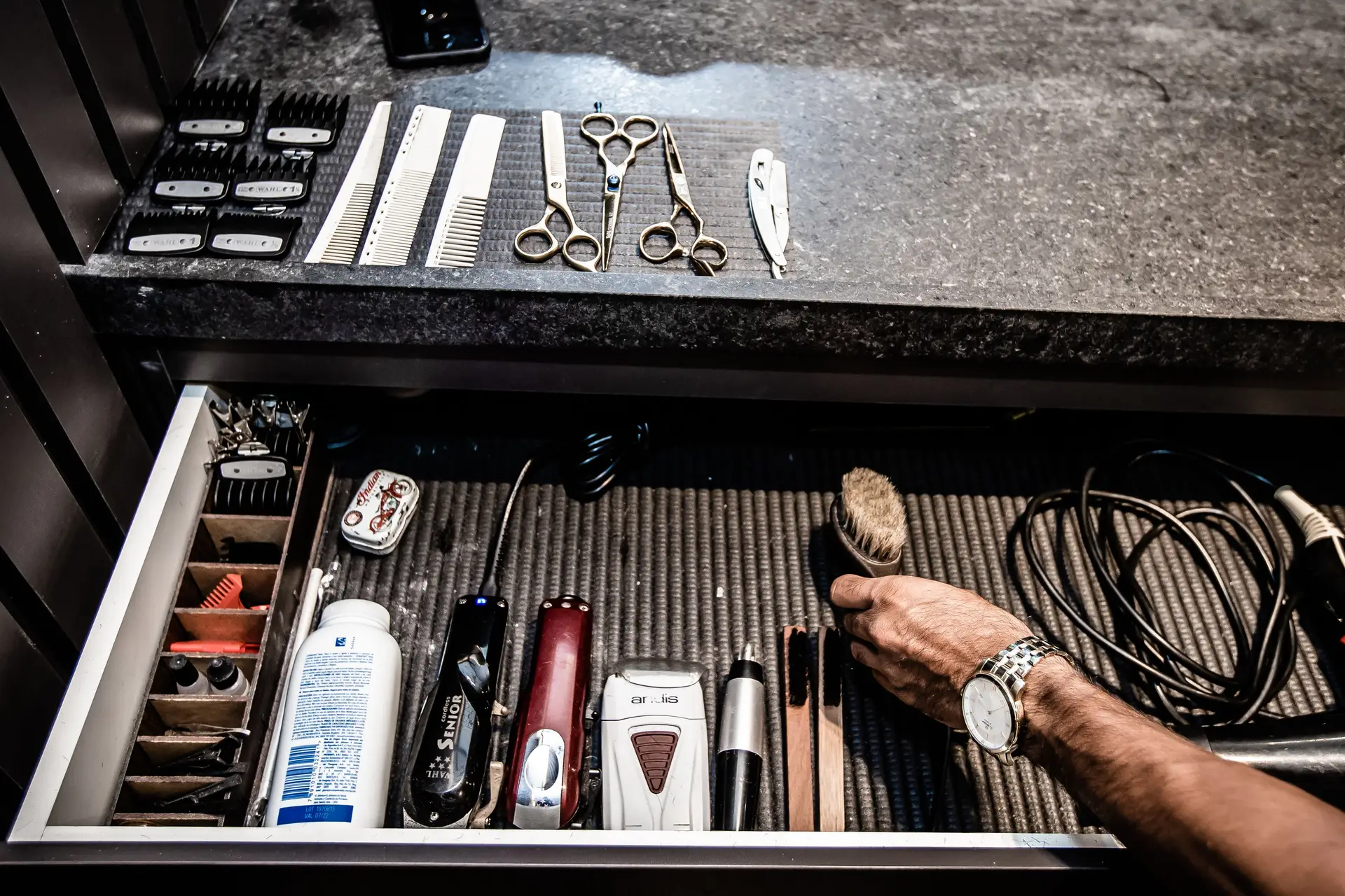 Barber eszközök részlete