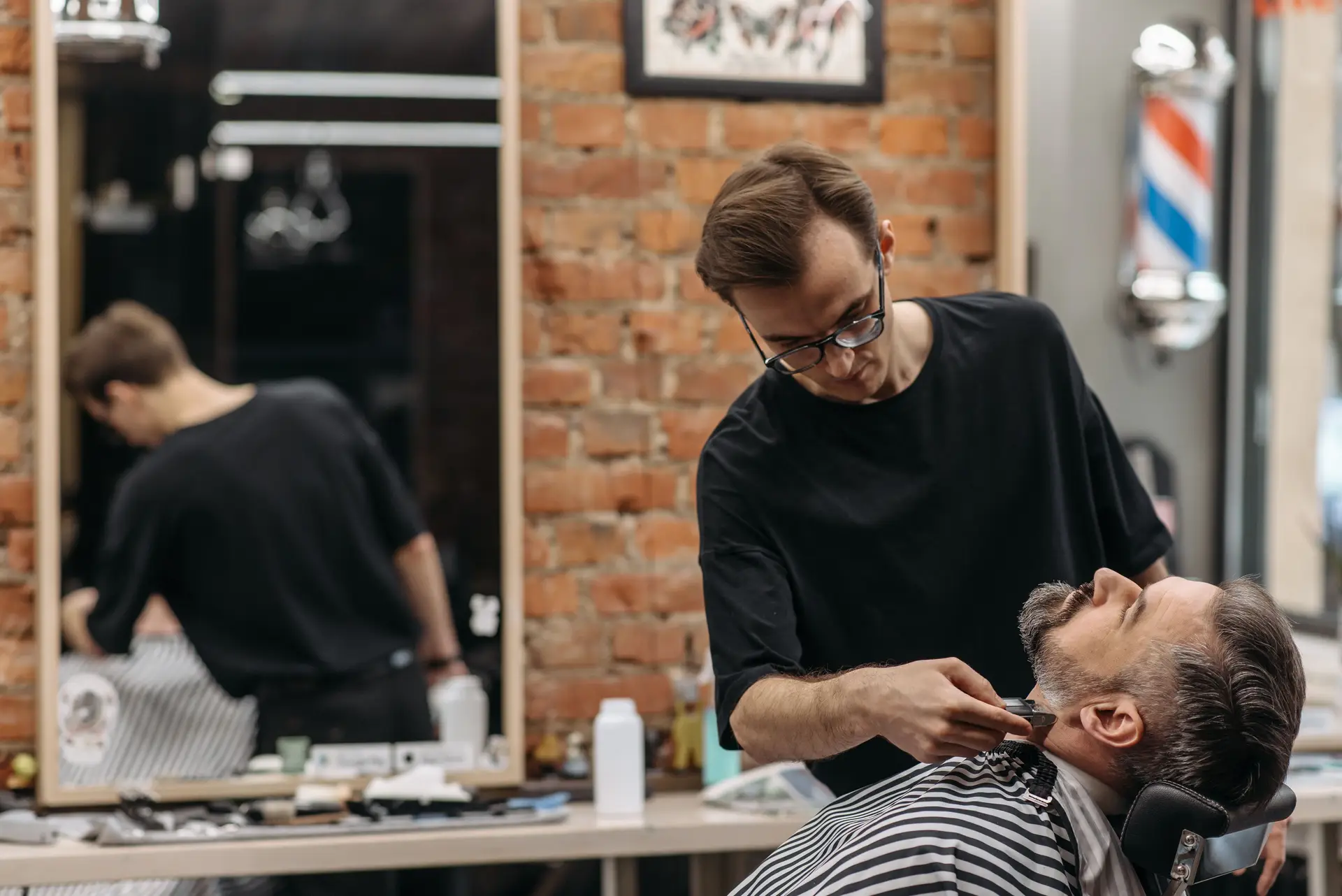 Barber munka, kész frizura